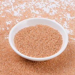 (RR212) Light Peach Lined Crystal Миюки круглые бусины рокайль, японский бисер, (rr 212) кристалл светло-персикового цвета, 11/0, 2x1.3 мм, Отверстие : 0.8 мм , около 5500 шт / 50 г