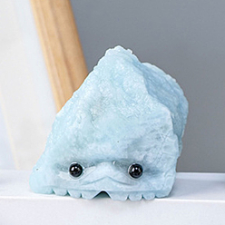 Аквамарин Украшение дисплея скульптуры из натурального аквамарина, для домашнего офисного стола, еж, 48~55x38~45 мм