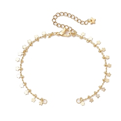 Золотой Латунь браслет задатки Снаряженная цепи, с 304 подвесками в виде звезд из нержавеющей стали и застежками, золотые, 6-3/4 дюйм (17 см)