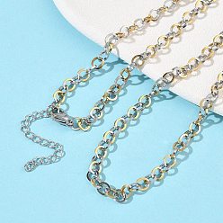 Золотой & Цвет Нержавеющей Стали 304 из нержавеющей стали цепи Роло ожерелья, ионное покрытие (ip), золотые и нержавеющая сталь цвет, 18.11 дюйм (46 см)