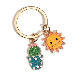 Темно-Зеленый Сплав брелок, кактус, темно-зеленый, 10x3 см