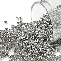 (714) Metallic Silver Тохо 11/0 круглые бусины, японский бисер, (714) серебристый металлик, 2.2 мм, отверстие : 0.8 мм, Около 1110 шт / 10 г