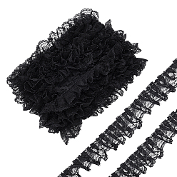 Черный 15 ярдов полиэстеровых кружевных лент с цветами, для декора из ткани своими руками, чёрные, 1-1/2 дюйм (38 мм)