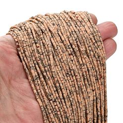 Персиковый Слойка Окрашенные синтетические бирюзовые бусы нити, колонка, розовые, 2~2.5x2~3 мм, отверстие : 0.7 мм, около 140~143 шт / нитка, 12.40''~12.60'' (31.5~32 см)