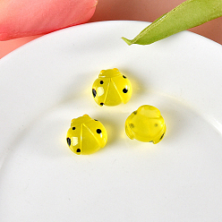 Marienkäfer Leuchtende Harz-Insekten-Deko-Cabochons, Leuchten im Dunkeln, Marienkäfer, 16x15 mm