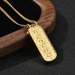 Number 304 ожерелья с прямоугольными цифрами из нержавеющей стали, реальный 18 k позолоченный, число 2, 16.14 дюйм (41 см)