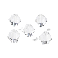 Белый Дым К 9 стекло, имитация Австрийские кристаллические шарики, граненые, двухконусные, серый, 6x6x6 мм, отверстие : 0.9 мм