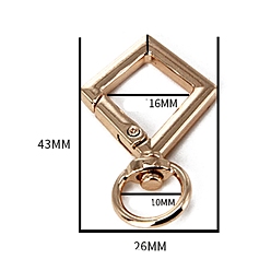 Rhombus Цинковые поворотные застежки, для изготовления пакетов, ромб, 43x26x4 мм, отверстия : 10 mm и 16 мм