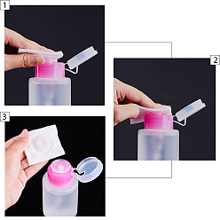 White Empty Plastic Press Pump, Nail Polish Remover Clean Liquid Water Storage Bottle, White, 5.6x10.6cm, Capacity: 180ml(6.08 fl. oz)