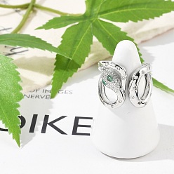 Платина Кольца-манжеты из латуни с микропаве из прозрачного кубического циркония для женщин и мужчин, без кадмия и без свинца, змея, платина, внутренний диаметр: 18 мм