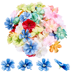 Темно-Оранжевый 50шт. искусственных гвоздик из ткани, для свадебного прохода центральные столовые конфетти вечерние сувениры украшения дома, цветок, темно-оранжевый, 45x16 мм