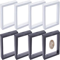 Mixed Color Polyethylene(PE) 3D Floating Frame Display Holder, Coin Display Stands, for Challenge Coins, AA Medallions, Jewelry, Square, Mixed Color, 9x9x2cm, 8pcs/set