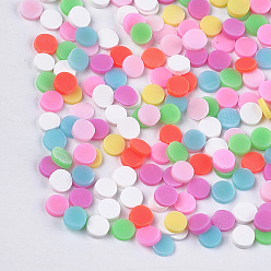 (52) Непрозрачная лаванда Ручной полимерной глины украшения искусства ногтя, Модные уходу за ногтями, без отверстия , плоско-круглые, разноцветные, 4~5x0.5~1.5 мм