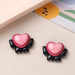 Bowknot Кабошоны из розовой непрозрачной смолы, бантом, 25x20 мм