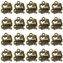 Античная Бронза 60 шт. Подвески из сплава в тибетском стиле, слово приветствие, античная бронза, 17.5x15.5x3 мм, отверстие : 2.5 мм