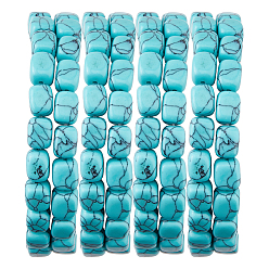 Cuboid 1 нити синтетических бусин бирюзового цвета, зелёные, кубоид, 8.5~11x7.5~9x7.5~9 мм, отверстие : 1.2 мм, около 20 шт / нитка, 7.72~8.74 дюйм (19.6~22.2 см)