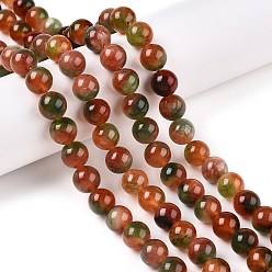 Шоколадный Окрашенные природные белый нефрит бисер пряди, два тона, круглые, цвет шоколада, 10x10 мм, отверстие : 1 мм, около 38~39 шт / нитка, 14.96~15.6'' (38~39 см)