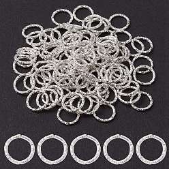 Argent Anneaux en fer, , rond, non soudée, couleur argent plaqué, 10mm