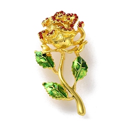 Цветок Модные золотые цинковые сплавы эмалевые булавки, броши из стразов для рюкзака, цветок, 52.5x25 мм
