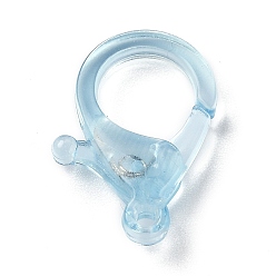 Light Blue Transparent Plastic Lobster CLaw Clasps, Light Blue, 26x19x6mm, Hole: 2mm