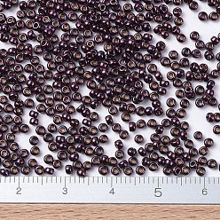 (RR460) Metallic Dark Raspberry MIYUKI Round Rocailles Beads, Japanese Seed Beads, 11/0, (RR460) Metallic Dark Raspberry, 2x1.3mm, Hole: 0.8mm, about 1100pcs/bottle, 10g/bottle