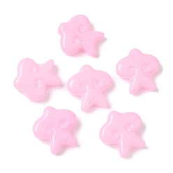 Бледно-Розовый Выпечка окрашенные стеклянные бусины, звезда, розовый жемчуг, 24.5x24.5x7.5 мм, отверстие : 1.2~1.4 мм