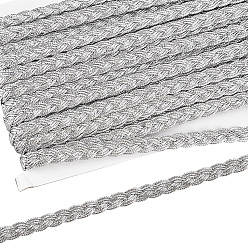 Серебро Ажурная гофрированная кружевная лента, плетеная кружевная отделка, для аксессуаров одежды, серебряные, 3/8 дюйм (11 мм), около 19.69 ярдов (18 м) / карту