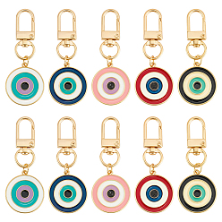 (52) Непрозрачная лаванда 10 шт. 5 цвета плоские круглые эмалевые подвесные украшения из сплава, с поворотными застежками сплава, золотые, разноцветные, 62 мм, 2 шт / цвет