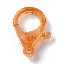 Sandy Brown Transparent Plastic Lobster CLaw Clasps, Sandy Brown, 26x19x6mm, Hole: 2mm