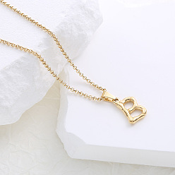 Letter B Ожерелья с подвесками в виде алфавита из нержавеющей стали для женщин, золотые, В письме