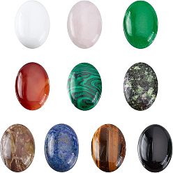 (52) Непрозрачная лаванда 10шт 10 стиль овальные натуральные смешанные драгоценные камни кабошоны, окрашенные, разноцветные, 30x22x7 мм, 1 шт / стиль