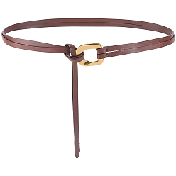Brun De Noix De Coco 1Ceintures à nœud en cuir de vachette pour femmes, avec boucles en alliage, or, brun coco, 1325x5x3mm