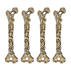 Античная Бронза 4 шт. винтажные латунные подвески-соединители, ссылки в форме кости, 58x13.5x8.5 мм, отверстие : 2.5 мм