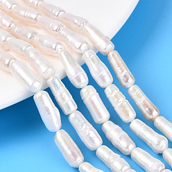 Кремово-белый Натуральный жемчуг в стиле барокко кеши, зарождающаяся жемчужина, желобчатый, бамбук, кремово-белые, 13~16x5~7 мм, отверстие : 0.7 мм, около 26~27 шт / нитка, 14.96~15.55 дюйм (38~39.5 см)