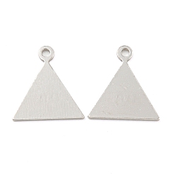 Real Platinum Plated 925 Sterling Silver Triangle Charms, with 925 Stamp, Real Platinum Plated, 11x10x0.5mm, Hole: 1mm