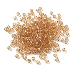 Перу Прозрачные стеклянные бусины, граненые, двухконусные, Перу, 3.5x3.5x3 мм, отверстие : 0.8 мм, 720 шт / мешок.