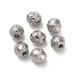 Нержавеющая Сталь Цвет 304 из нержавеющей стали бусы, круглые, цвет нержавеющей стали, 5x5 мм, отверстие : 1.2 мм