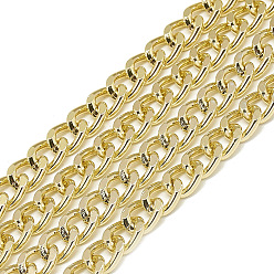 Oro Cadenas de aluminio sin soldar, oro, 9x7x1.8 mm