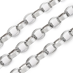 Нержавеющая Сталь Цвет 304 Роло цепи из нержавеющей стали, с катушкой, пайки, вакуумное покрытие pvd, цвет нержавеющей стали, 9.5x7x3 мм, около 32.81 футов (10 м) / рулон