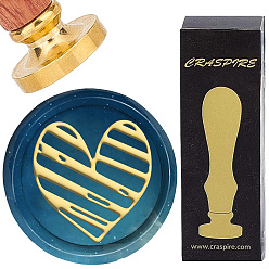 Сердце Латунные восковые печати с деревянной ручкой, для diy scrapbooking, сердце, 25 мм