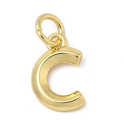 Letter C Латунь прелести, стойки покрытие, без кадмия и без свинца, долговечный, с целью перехода в кольце, реальный 18 k позолоченный, буква С, 11.5x7.5x2 мм, отверстие : 3 мм