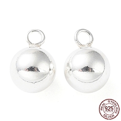 Silver 925 Sterling Silver Pendants, Bell Charm, Silver, 11x8mm, Hole: 1.8mm