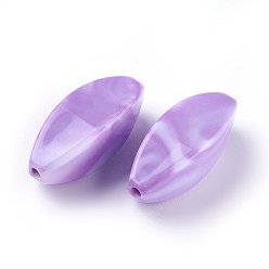 Plum Acrylic Imitation Gemstone Beads, Leaf, Plum, 30~30.5x10~15mm, Hole: 2.2mm, about 177pcs/500g