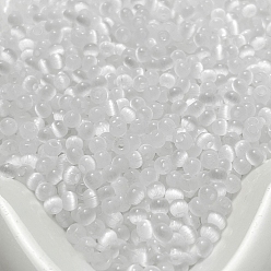 Алиса Синий Имитация кошачьего глаза стеклянные бусины, два тона, круглые, Алиса Блю, 4x3 мм, отверстие : 1.2 мм, около 10 г / набор, 140 шт / комплект