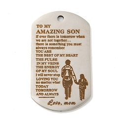 Нержавеющая Сталь Цвет Не тускнеющие 201 подвески из нержавеющей стали, подвески с хвалебными посланиями, овал со словами-подвесками, цвет нержавеющей стали, 49x28x2 мм, отверстие : 3 мм