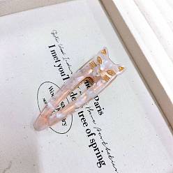 Гейнсборо Заколки для волос из кожи аллигатора в форме кошки из ацетата целлюлозы (смола), аксессуары для волос для девочек женщин, светло-серые, 73 мм