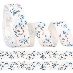Темно-Голубой 2 рулоны хлопчатобумажной ленты, цветочным узором, для пошива одежды из ткани аксессуары, глубокое синее небо, 5/8 дюйм (15 мм), около 4.92 ярдов (4.5 м) / комплект