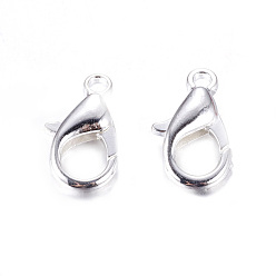 Silver Zinc Alloy Lobster Claw Clasps, Parrot Trigger Clasps, Cadmium Free & Nickel Free & Lead Free, Silver Color Plated, 12x6mm, Hole: 1.2mm
