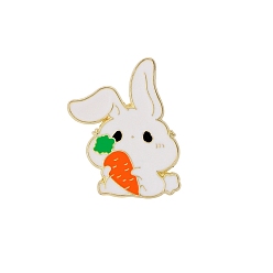Кролик Китайские эмалевые булавки со знаком зодиака, значок мультфильма из золотого сплава, кролик, 31x25 мм