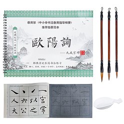 (52) Непрозрачная лаванда 1 книга китайская каллиграфия кисть вода письмо волшебная ткань рукопись каллиграфа, с контейнерами для чернил в форме ложки 1шт и ручкой-кистью в форме 3шт 3, разноцветные, 96~290x44~295x11.5~20 мм